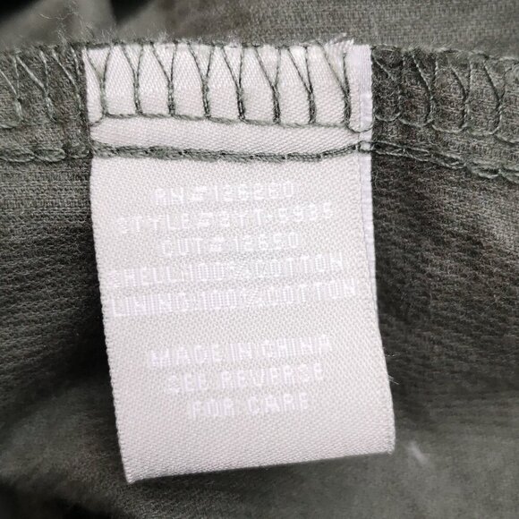 Lucky Brand Ladies Size Small Button Front & Cuffs Dark Green Corduroy Dress - Picture 6 of 13